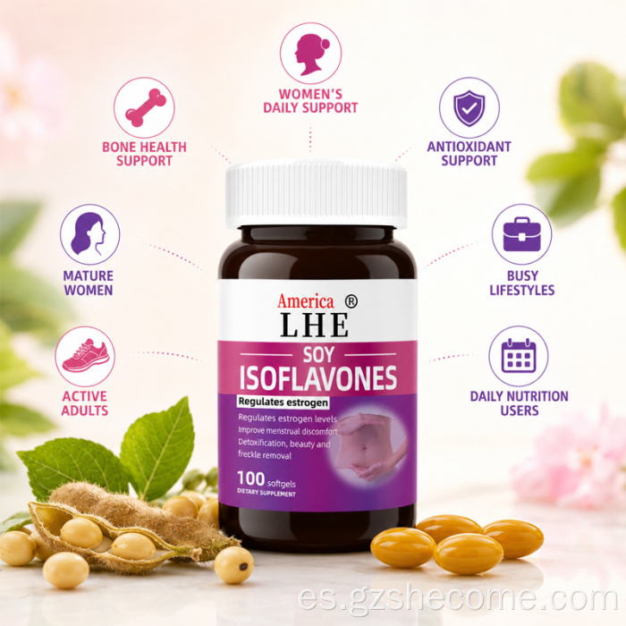 Shecome Cápsulas blandas de isoflavonas de soja Apoyo a la salud de las mujeres